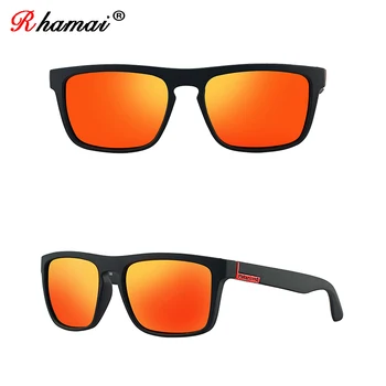 RHAMAI Polarizat ochelari de Soare Barbati Femei Reflexie Pătrat Ochelari de Soare UV400 Conducere Pescuit Ochelari Sport
