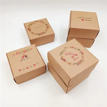 50pcs 6.5x6.5x3cm Mici de hârtie Kraft cadou cutie de ambalaj,carton kraft săpun manual cutie de bomboane,personalizate hârtie kraft cutie de cadou