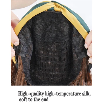 HOUYAN 24 inch două tipuri de benzi de păr, peruci par lung cret, ondulat femeie parul cret cu banda de păr peruci, fibre sintetice de căldură-r