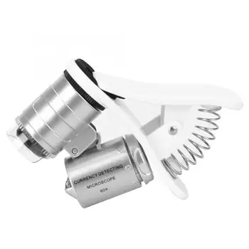 60X Mini Microscop de Buzunar Lupă Lupă LED-uri Contrafăcute Detector de Lupa.