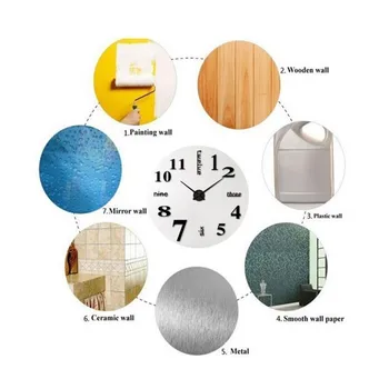 Mare 50CM DIY lipirea ceas de perete scrisoare engleză număr de Acril Oglindă 3D clock-ceas de Birou Acasă Decor sticker ceas picătură navă