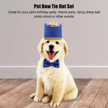 2 buc/set Câini de Companie Capace Cu Bowknot Pisică Câine Ziua Costum cu Paiete, Design Pălării Capac Pălărie Petrecere de Craciun Animale de companie Accesorii