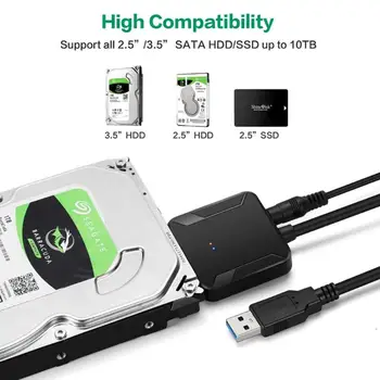 ALLOYSEED USB 3.0 la SATA 2.5 Inch La 3.5 Inch Hard Disk SSD Adaptor Cablu Cablul de Sârmă