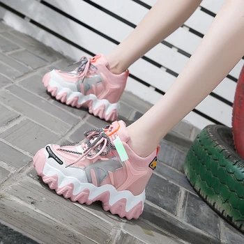Femeile Platforma Adidasi 9cm Înălțime Creșterea Indesata Pantofi Casual Sport Vulcanizat Pantofi de Femeie Colorat de Moda de sex Feminin Adidași