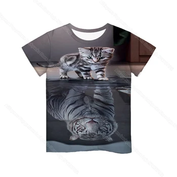 Copii Animale 3D de Imprimare Tricou de Vara pentru Copii Dragon, Cal, Leopard, Leu, Panda Rechin Balena Câine Lup Tigru tricou Tricou Baiat Fata