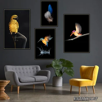 Panza Pictura pentru Camera de zi HD Colibri papagal animale de Postere si Printuri Hoom Decor de perete de artă Picturi Decorative