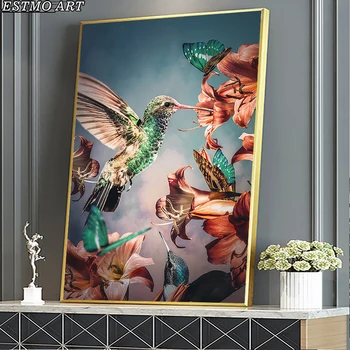 Panza Pictura pentru Camera de zi HD Colibri papagal animale de Postere si Printuri Hoom Decor de perete de artă Picturi Decorative