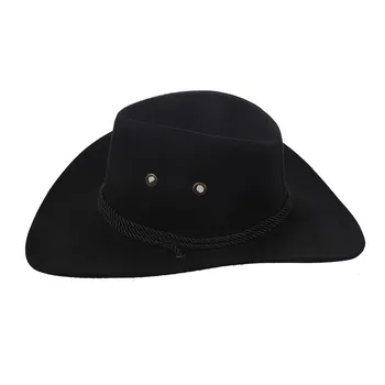 Noi Cowboy Capac De Piele De Căprioară Arata Wild West Fantezie Fermiera Unisex Pălărie Neagră
