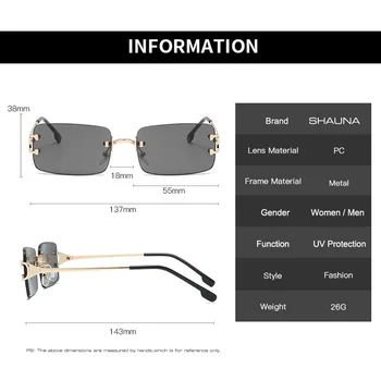 SHAUNA Moda fără ramă ochelari de Soare pentru Femei Brand Designer Clar Oameni Verzi Nuante Colorate UV400
