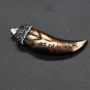 Noua piatra naturala pandantiv în formă de horn fațete pandantiv colier pentru bijuterii DIY mai bun cadou de ziua dimensiunea 26x67mm