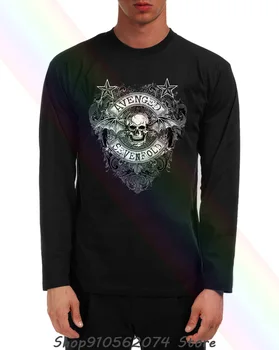 Avenged Sevenfold Stele Înflori Rock Metal Licențiat Bentita Bărbați Gât Maneca Lunga T-Shirt Nec