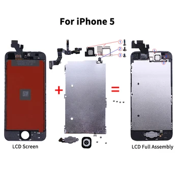AAA+++ LCD de Asamblare Complet Pentru iPhone 5 5C 5S SE 6 7 8 Plus Touch din Sticlă Display LCD, Digitizer Inlocuire+Camera Fata+Difuzor Ureche