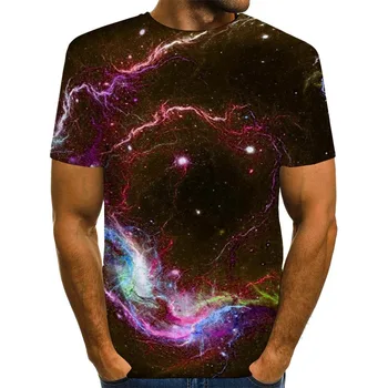 UNEY Galaxy Tricou NE Dimensiune Grafic T Shirt Noutate Spațiu de Imprimare Tricou Barbati/Femei cu maneci Scurte Rotund gat Topuri La Tee