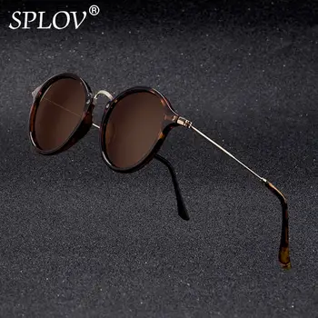 SPLOV New Sosire Rotund ochelari de Soare Retro Bărbați Femei Brand Designer de ochelari de Soare Vintage Strat Oglindă Oculos De Sol UV400