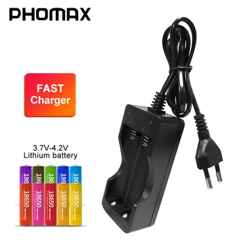 PHOMAX LA201 4.2 V Dual Slot 18650 Incarcator LED Smart Display Lumina de Încărcare Rapidă de UE cu cablu Li-ion Baterie Reîncărcabilă Încărcător