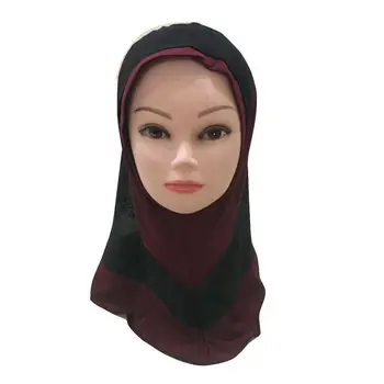 Muslim Copii Fete Hijab-O Singură Bucată Amira Islamic Cap Turban Văl Șal Folie Arabe Rugăciune Hijabs Pălării Gata Să Poarte Eșarfă