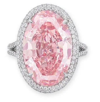 2020 nou de lux roz oval de argint 925 inel de logodna pentru femei lady cadou de aniversare bijuterii vrac vinde R5236