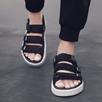 2020 Noi de Vara Casual Pantofi pentru Bărbați Sandale Gladiator Sandale Platforma în aer liber Beach Sandal Roma Încălțăminte Neagră NANLX17