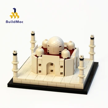BuildMoc City Street View Jucărie Micro Taj Mahal Palace Creator Clădiri Celebre De Arhitectură Asamblate Blocuri Educaționale