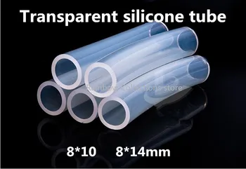 Transparent tub de silicon 8*12/8*14mm 1Meters/lot cauciuc Siliconic furtun din Silicon de calitate Alimentară furtun transport gratuit
