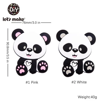 Hai să Facem 5pc Panda Animal în Formă de Silicon Teether Copilul Diy Colier Accesorii de Calitate Alimentară Mică Tijă Baby shower Cadouri