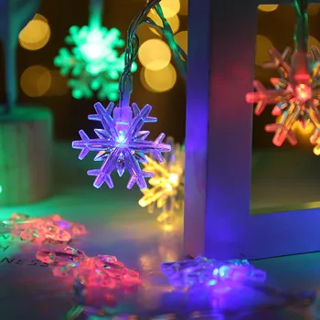 Fulg de Crăciun Lumini LED-uri Fulgi de Zăpadă 6M/10M/20M/30M Copac Xmas Decor Petrecere Șir de Lumini de Crăciun, de Anul Nou Ghirlanda