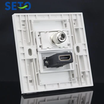 SeTo 86 Tip HDMI + TV Conector de Panou de Perete Placa Socket Keystone Masca