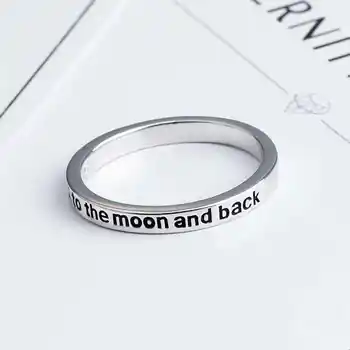 Te Iubesc până la Lună Și Înapoi de Argint 925 Inele pentru Femei Inel de Logodna Accesoriile Cadou Bijuterii Fine