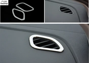 2 buc/lot autocolante Auto din oțel Inoxidabil de Înaltă poziția de aer conditionat priza de decor pentru 2011-2017 Volkswagen VW POLO