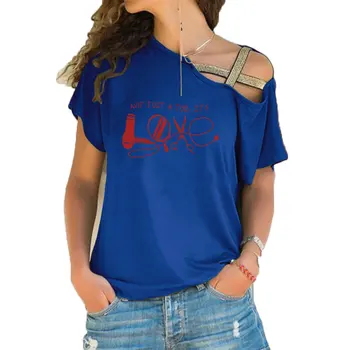 Coafor Tricou De Înaltă Calitate Tricotate Lumina Soarelui De Agrement Femei T Shirt Plin De Umor Top Tee Neregulate Oblic Cruce Bandaj Tee Topuri