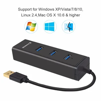Zoweetek USB 3.0 Hub 10/100/1000 Mbps 3 Porturi RJ45 Gigabit Ethernet LAN cu Fir Adaptor Wifi Pentru Mac, Laptop, PC, Macbook Calculator