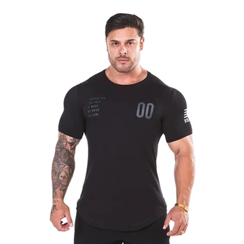 2019 Nou Simplu Îmbrăcăminte de fitness tricou barbati O-neck t-shirt bumbac culturism tricouri topuri săli de sport tricou Homme