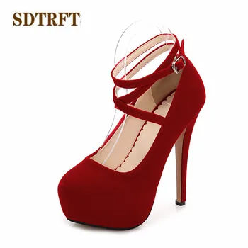 SDTRFT Plus:35-45 De 46 de Lux Primăvară 14cm tocuri subtiri platforma superficial gura singur printesa de nunta pantofi femei pompe de nunta