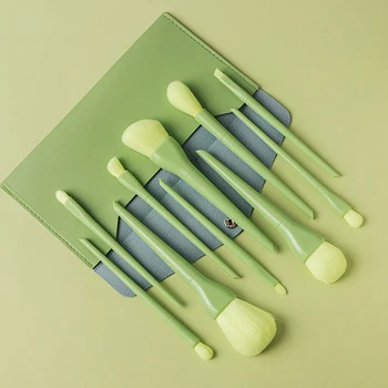 10BUC Pensule de Machiaj Seturi de ten Pudră de Obraz Fard de pleoape Pensula Bomboane Roz Verde Albastru Argintiu Cosmetice pline de culoare Make-Up Perie