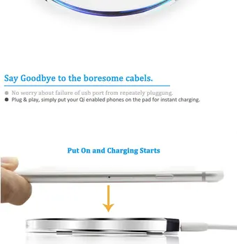 Antye Qi Wireless Charger kit pentru iPhone 6 6S/6 Plus 6S Plus,Inclusiv Qi Wireless Charger Pad și Receptor Caz