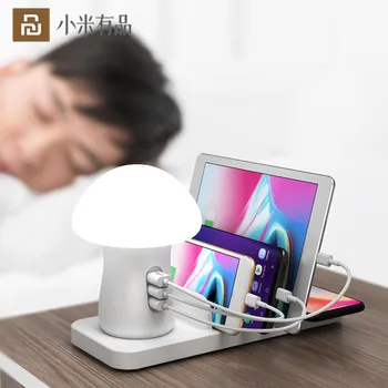 3 USB de Încărcare Stație de Andocare QI Rapid Încărcător Wireless Suporta Lumina de Noapte LED Lampă de Inducție Pentru Biroul de La Xiaomi Youpin