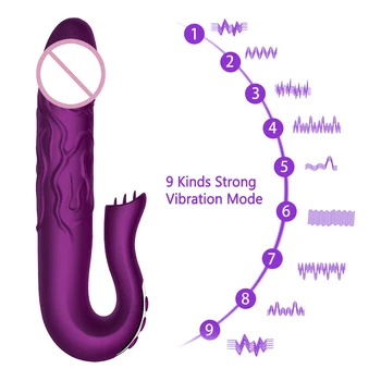 OLO Telescopic Rotație AV Stick Jucarii Sexuale pentru Femei G-spot Masaj Vibrator Vibrator Limba Lins Clitoris Stimulator Sex-Shop