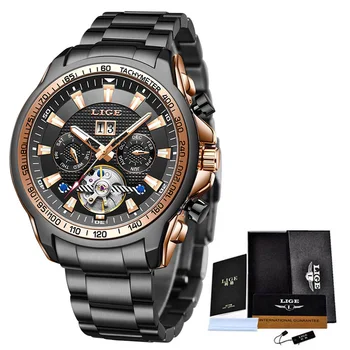 2020 Automatic Mens Ceasuri LIGE Top Brand de Lux Ceas Mecanic Barbati Încheietura Ceas Pentru Bărbați Impermeabil Reloj Hombre Tourbillon