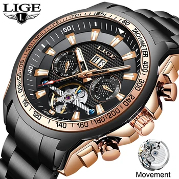 2020 Automatic Mens Ceasuri LIGE Top Brand de Lux Ceas Mecanic Barbati Încheietura Ceas Pentru Bărbați Impermeabil Reloj Hombre Tourbillon
