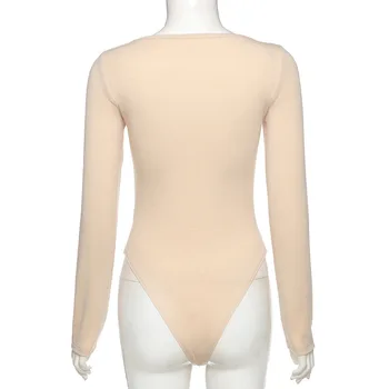 Julissa Mo Imprimare Maneca Lunga Body Femei 2020 Toamna Pătrat Guler Corp Sexy Top Negru De Bază Slab Moda De Sex Feminin Bodysuits