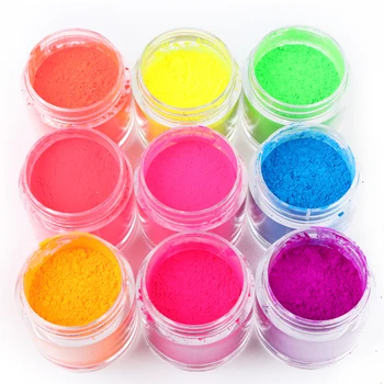 9 Culori Neon Pigment Pulbere De Unghii Sclipici Set De Fluorescență Stralucitor Ombre Decoratiuni De Unghii De Arta De Unghii Materiale Pentru Professhionals