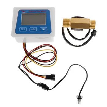 1 Set Digital LCD Flow Meter Debitmetru Apă Temperatura Timp Record cu G1/2 Senzor de Debit U4LB