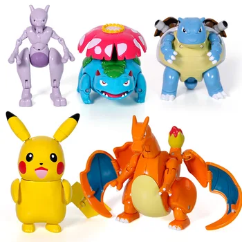 Cadouri pentru copii Takara Tomy Pokemon Deformare pokeball Cifre Jucării Transforma Pikachu Charizard Squirtle Acțiune Figura Model de Păpuși