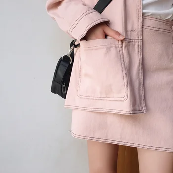 Jachete Femei Solide Single-Breasted Se Potrivesc Vrac Toată Lungimea Coreeană Stil Denim Femei Harajuku Fierbinte De Vânzare Sacou Confortabil