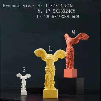Nordic Zeița Victoriei Statuia Rășină Vopsită Caracter Sculptura Acasă Living Decor De Birou Figurina Desktop Ornament Sculp