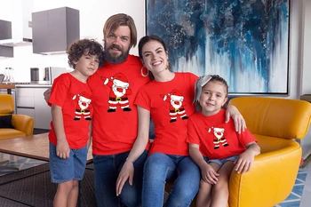 De crăciun, Familia Roșu T-shirt Crăciun Fericit Familiei Costume Potrivite Sărbătorilor Roșu Tricouri Copii Haine Picătură de Transport maritim
