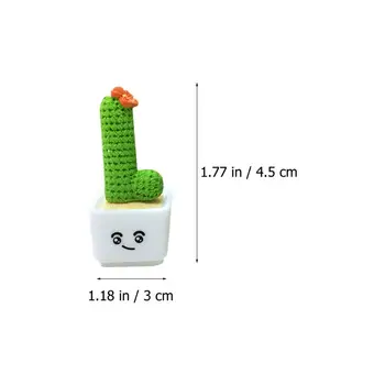 4buc Simulare Creatoare Cactus în Formă de Podoabe Decorative Bonsai Prop Ins Valentine Cadou Cactus Ornamente (Verde)