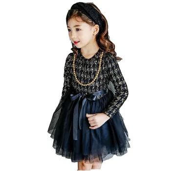 2019 Nouă Primăvară Fete Drăguț Rochie Copii Rochii pentru Fete Baby Princess Dress Arc Mozaic Copii Rochie de Rochie de Bal,#3723