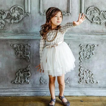 2019 Nouă Primăvară Fete Drăguț Rochie Copii Rochii pentru Fete Baby Princess Dress Arc Mozaic Copii Rochie de Rochie de Bal,#3723