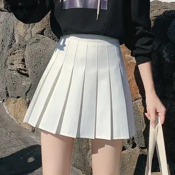 Fuste Femei de Înaltă talie Cutat Harajuku Preppy style Femei Elevii Elegant Casual Fashion de mai Sus-genunchi Slim All-meci Ulzzang